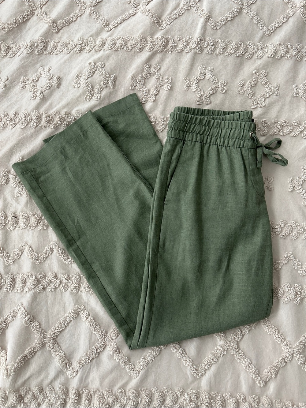 Ann Taylor Factory Linen Blend Easy Pants Sage Green Size XSP